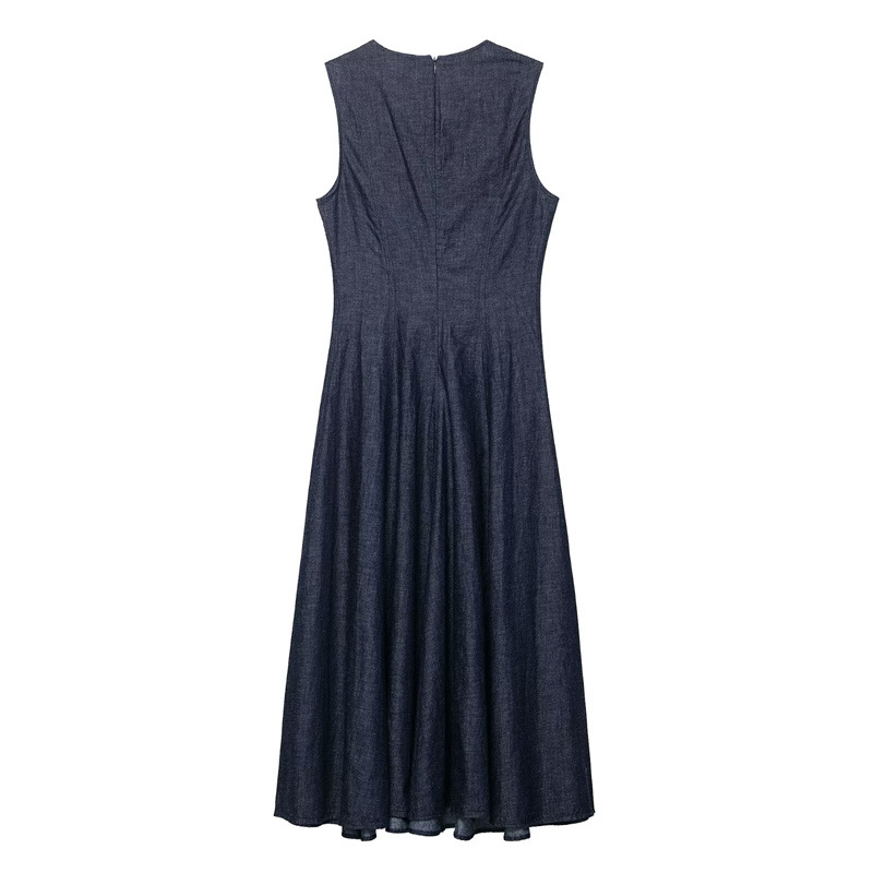 New slim fit fashion retro den - Midi Dress 评论和价格