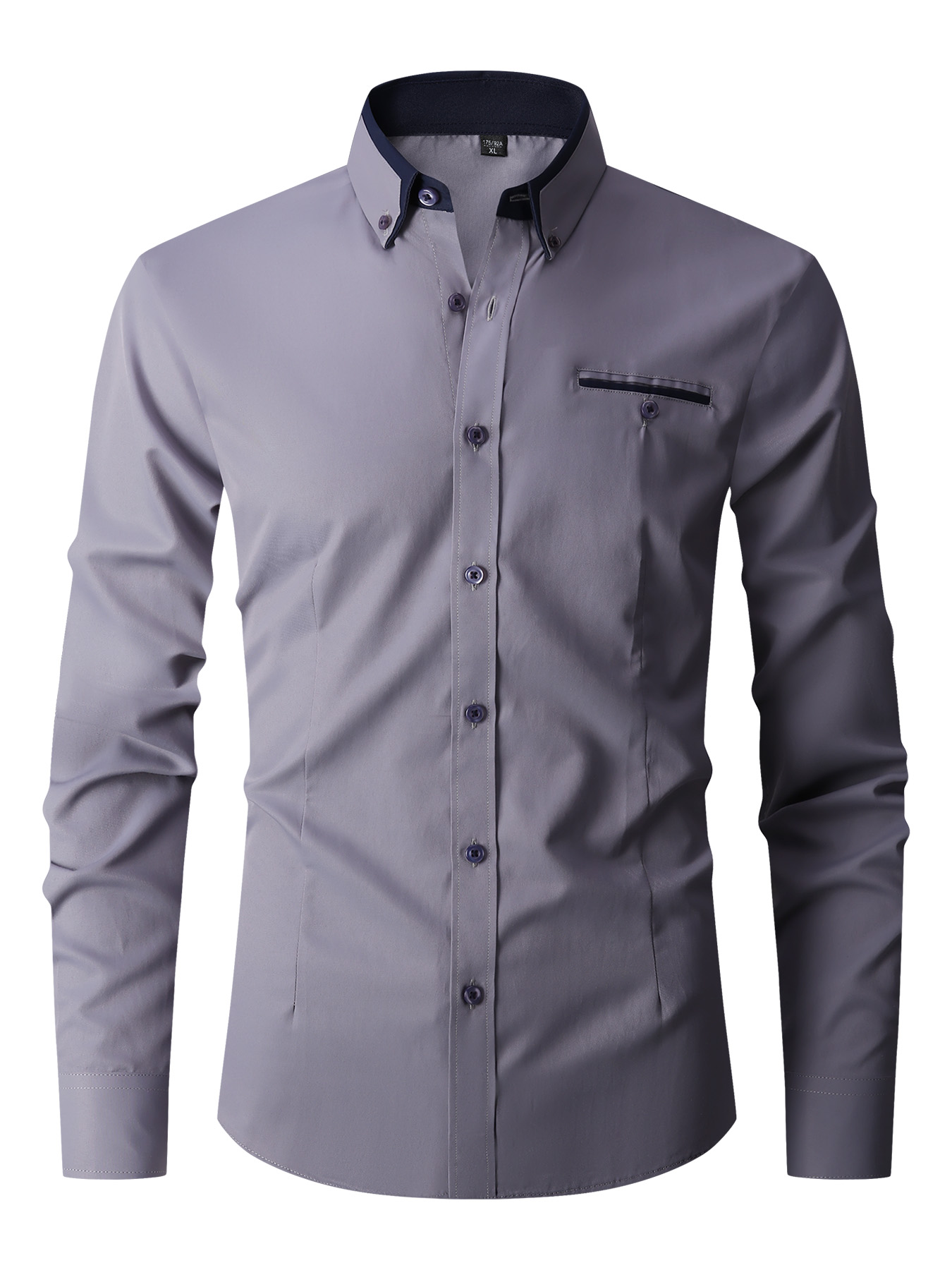 Men Formal Shirt Long Sleeve O - Formal Dress 评论和价格