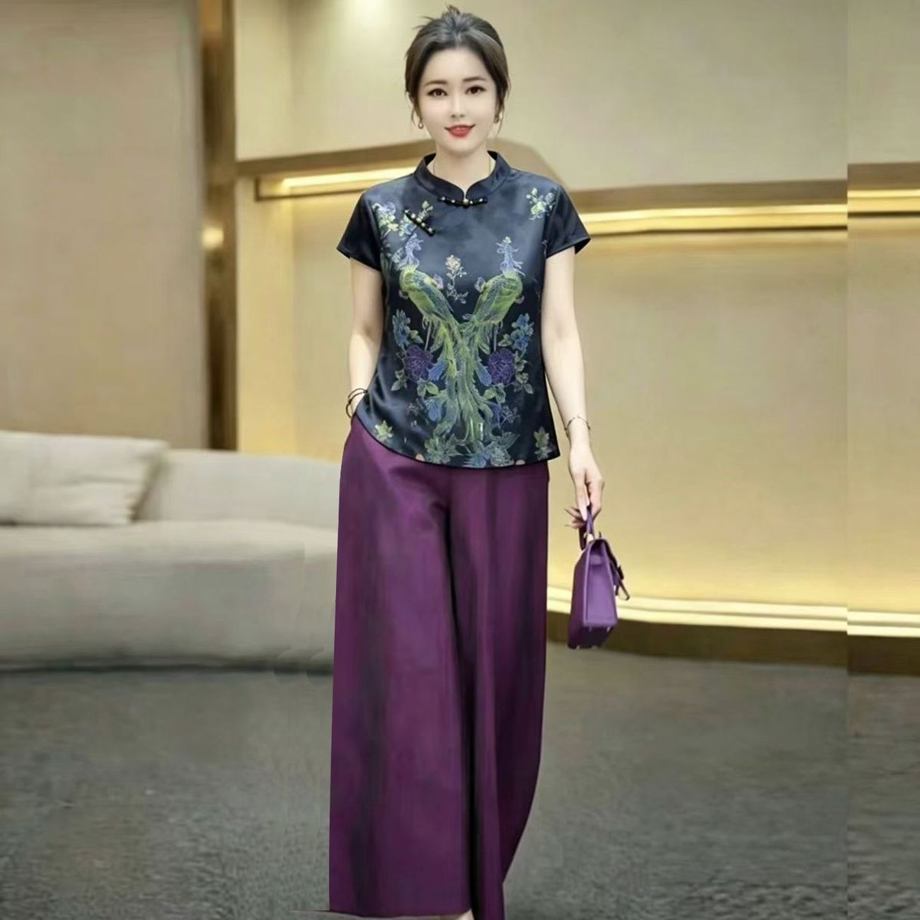 Silk Suit Summer Mother's New  - Silk Blouse 评论和价格