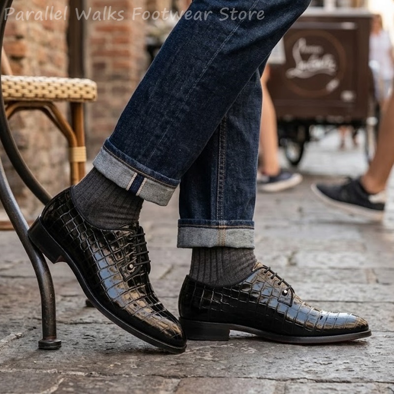 Men Patent Leather Oxford Shoe - Formal Dress 评论和价格