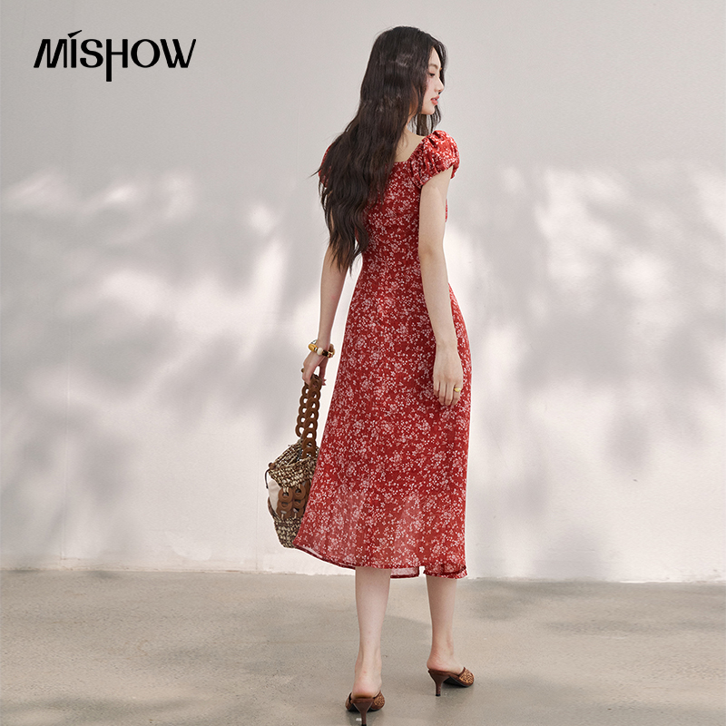MISHOW Women's Vintage Red Flo - Women'S Red Formal Wear 评论和价格