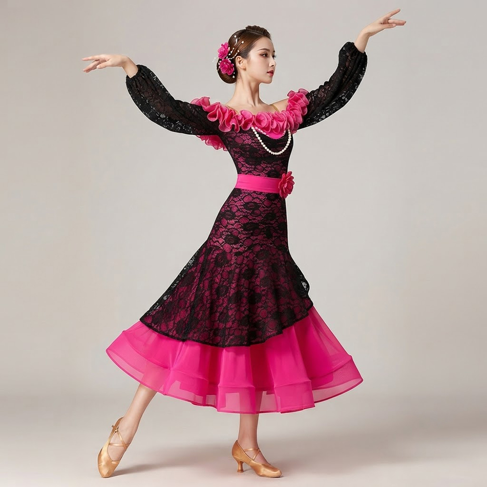 Women's Rose Red Ballroom Danc - Women'S Red Formal Wear 评论和价格