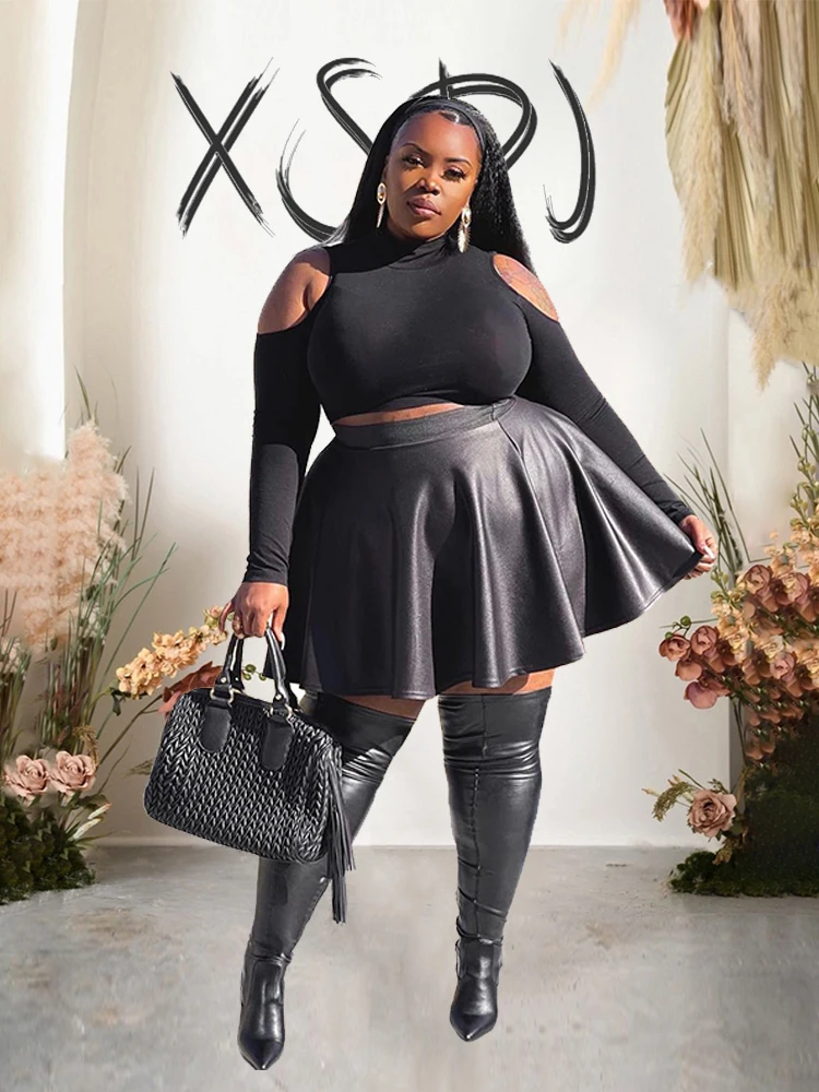 Women Plus Size Matte Leather  - Formal Skirt 评论和价格