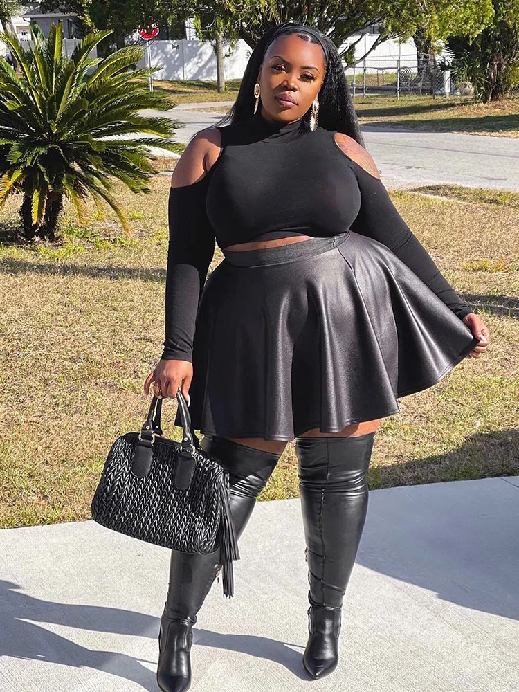 Women Plus Size Matte Leather  - Formal Skirt 评论和价格